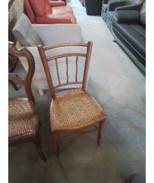 CHAISE BOIS CANNÉ DÉBUT XXE 