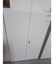 ARMOIRE DE BUREAU BOIS BLANC 2 PORTES 2 BURONOMIC