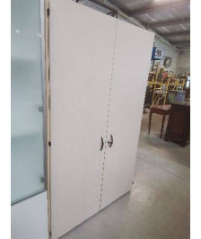 ARMOIRE DE BUREAU BOIS BEIGE 2 PORTES 