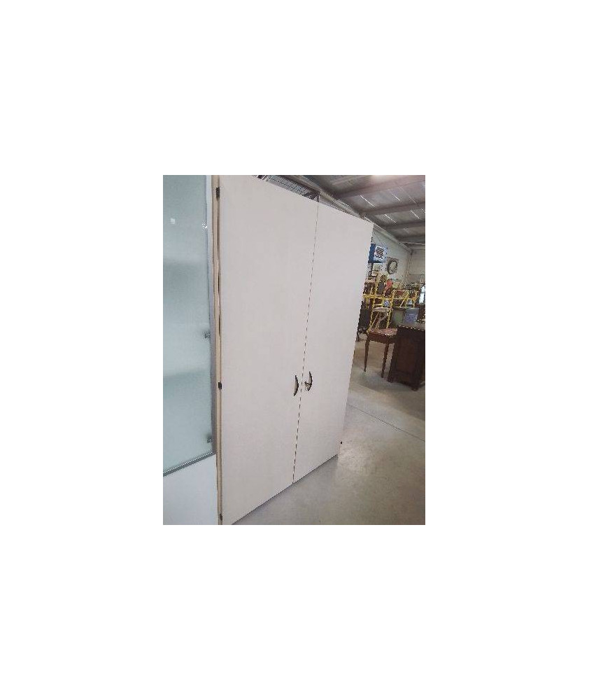 ARMOIRE DE BUREAU BOIS BEIGE 2 PORTES 
