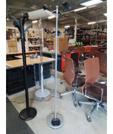 PERROQUET UNILUX METAL GRIS 6 PATÈRES RESINE NOIRE 