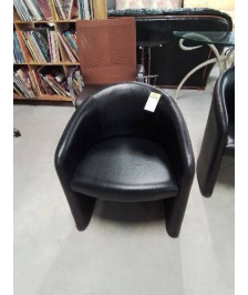 FAUTEUIL CLUB GONDOLE PU NOIR