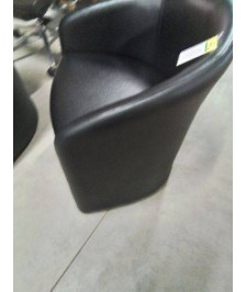FAUTEUIL CLUB GONDOLE PU NOIR EN L\'ÉTAT 