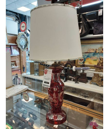 LAMPE DE SALON CRISTAL DE BOHEME ROUGE
