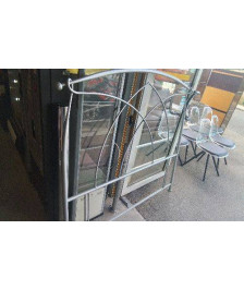 TETE DE LIT FER GRISE 140CM 