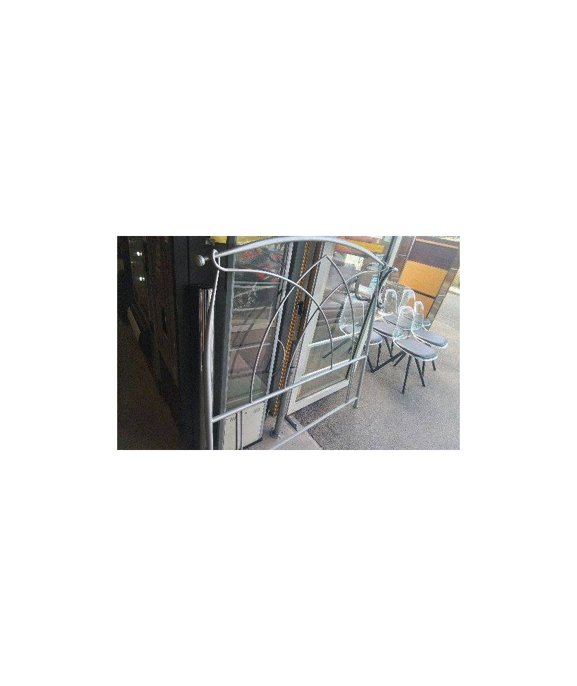 TETE DE LIT FER GRISE 140CM 