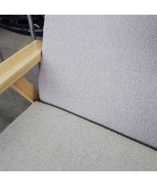 FAUTEUIL TISSU GRIS CLAIR ACCOUDOIRS BOIS CLAIR