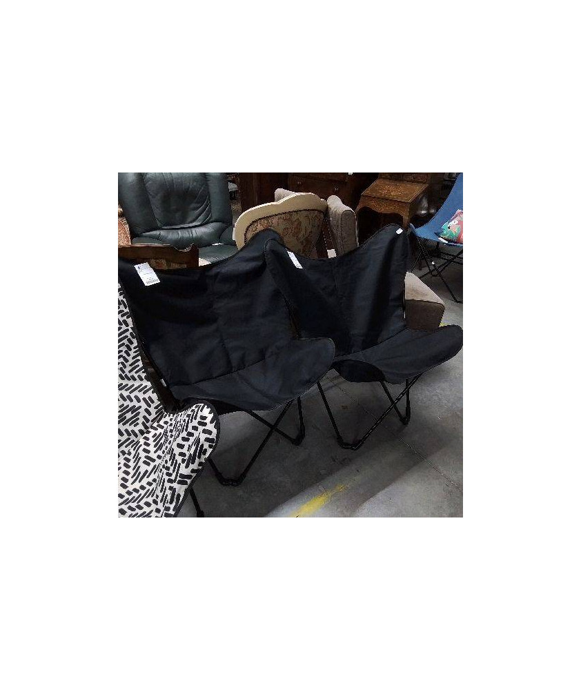 FAUTEUIL PAPILLON PLIABLE NOIR MOTIFS GEOGRAPHIQUE NOIR/BLANC FAUTEUIL PAPILLON PLIABLE NOIR MOTIFS GEOGRAPHIQUE NOIR/BLANC