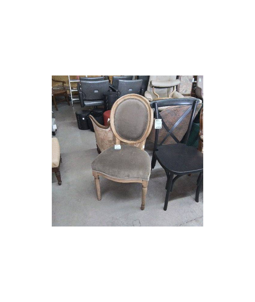 CHAISE MÉDAILLON VELOURS BEIGE