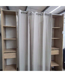 DRESSING2 COLONNES BEIGE 8 ETAGERES + 2 PENDERIES