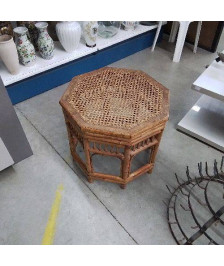 PETITE TABLE ROTIN ET CANNAGE 