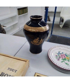 VASE BLEU DE LIMOGES 