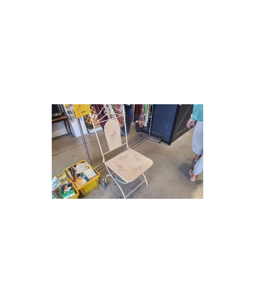 CHAISE FER FORGE  ECRU