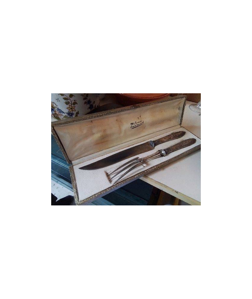COUVERT A GIBIER EN METAL ARGENTÉ 