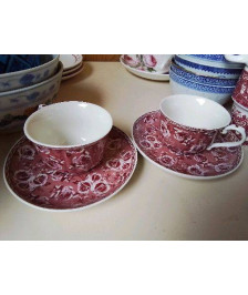 LOT DE 2 TASSES A CAFE AVEC SOUCOUPE 