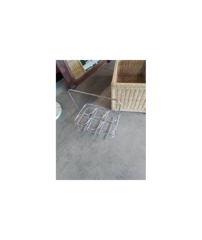 PORTE BOUTEILLES MÉTAL CHROMÉ 6 BTS