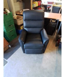FAUTEUIL RELAX  RELEVEUR PU NOIR 2 MOTEUR 