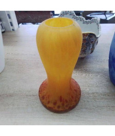 VASE PATE DE VERRE ORANGE