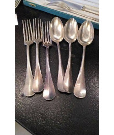 COUVERTS METAL ARGENTE X6 