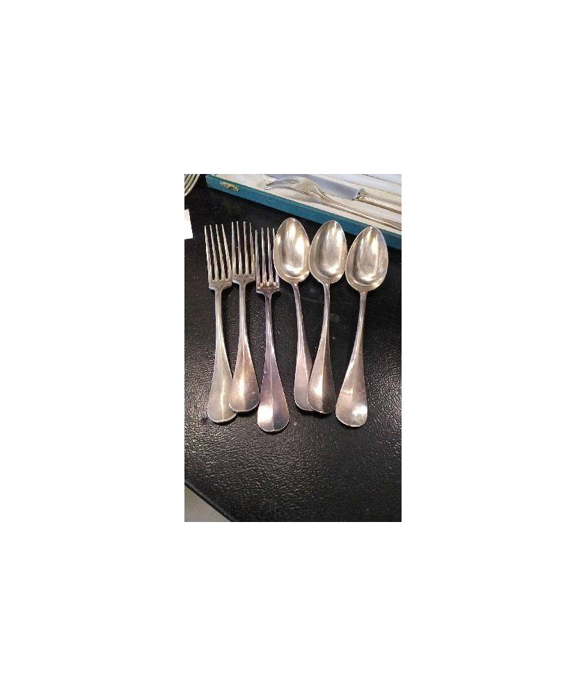 COUVERTS METAL ARGENTE X6 