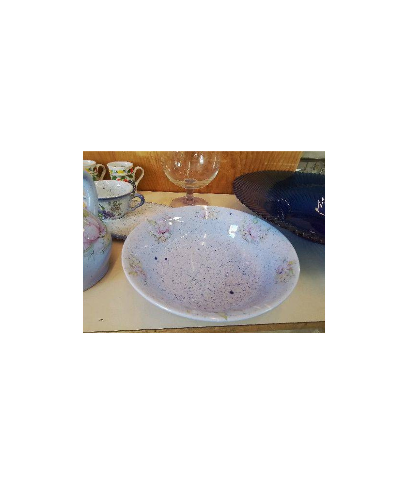 SALADIER VIOLET AVEC MOTIF FLORAL 