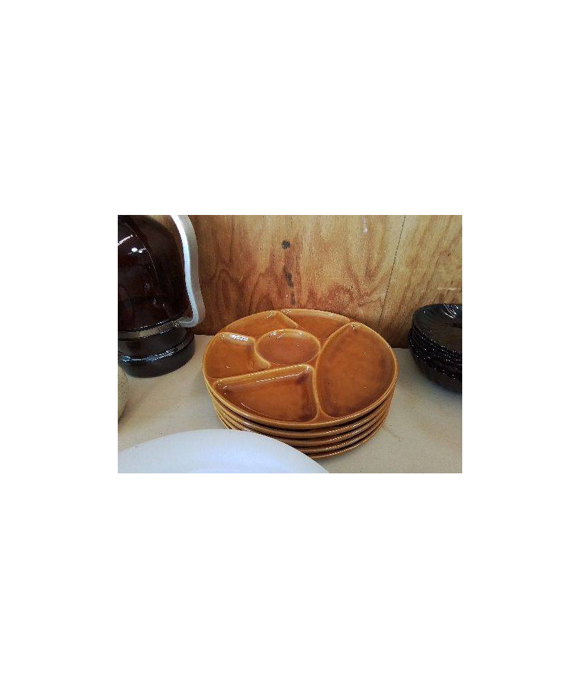 LOT DE 5 ASSIETTES À FONDUE 