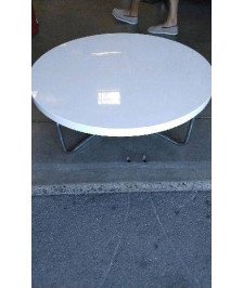 TABLE BASSE RONDE BLANCHE DIAM 90