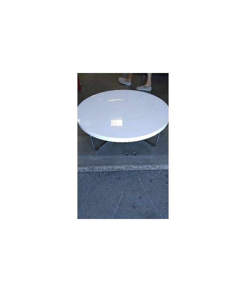 TABLE BASSE RONDE BLANCHE DIAM 90
