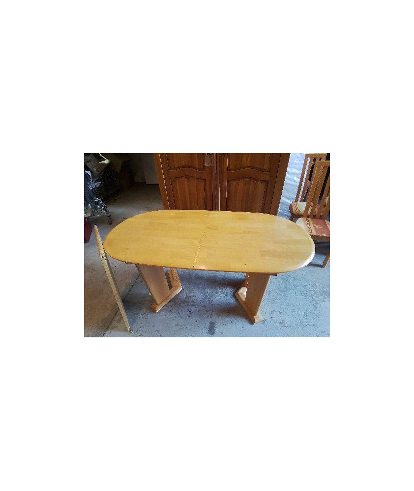 TABLE OVALE A RALLONGE EN PIN 