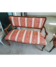 BANQUETTE STYLE LOUIS XV TAPISSÉ 