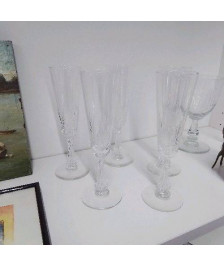 5 FLUTES EN CRISTAL 