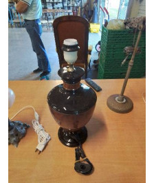 LAMPE CÉRAMIQUE CHOCOLAT ET NOIR