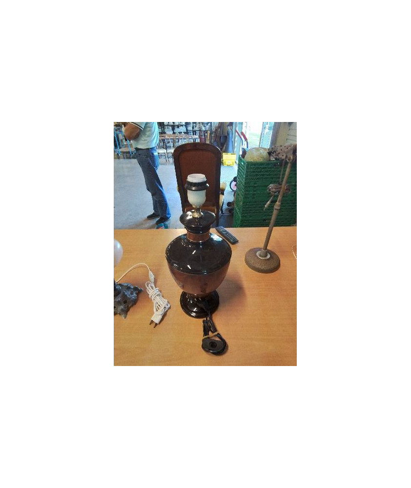 LAMPE CÉRAMIQUE CHOCOLAT ET NOIR