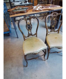 CHAISE BOIS NOIRCI ET DORÉ NAPOLÉON III EN L\'ÉTAT 
