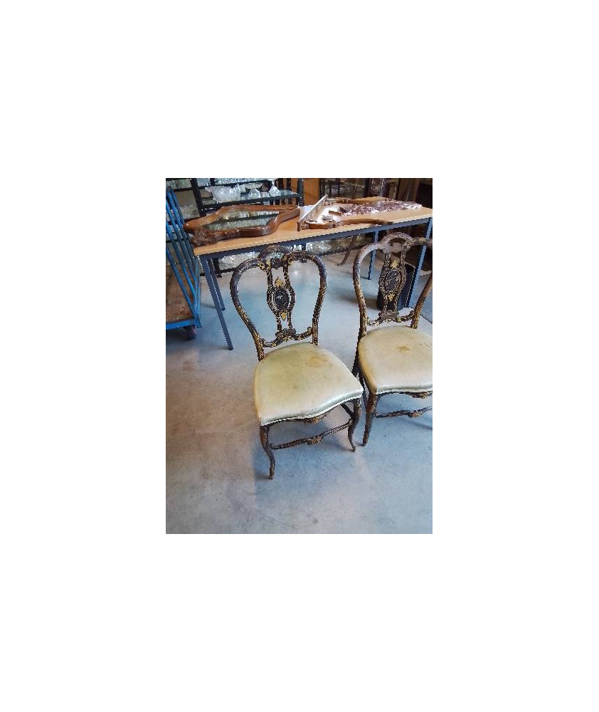 CHAISE BOIS NOIRCI ET DORÉ NAPOLÉON III EN L\'ÉTAT 