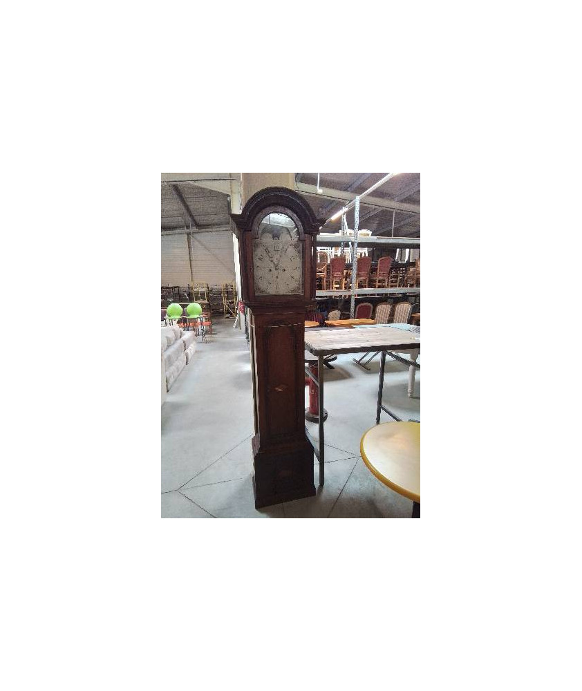 HORLOGE DE PARQUET ANGLAISE ACAJOU FIN XVIII DEBUT XIXE EN L\'ÉTAT