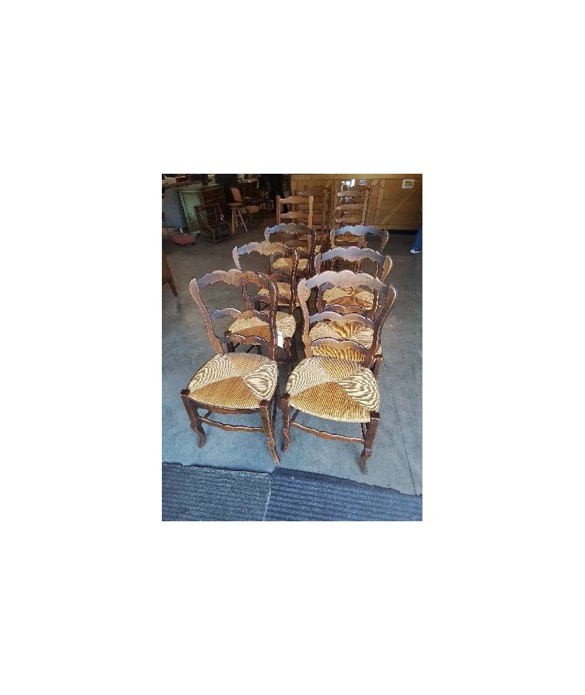 6 CHAISES BOIS PAILLÉ DOSSIER 3 BARREAUX CHANTOURNÉ STYLE RÉGENCE 6 CHAISES BOIS PAILLÉ DOSSIER 3 BARREAUX CHANTOURNÉ STYLE RÉGENCE