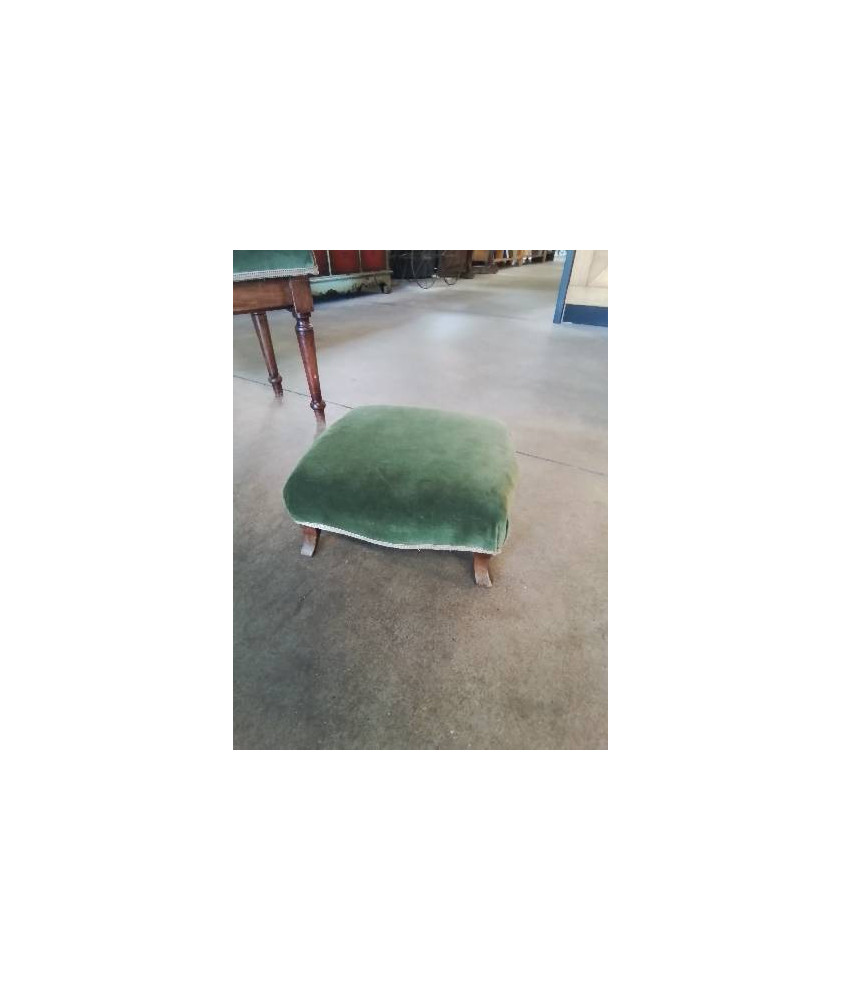 REPOSE BOIS PIEDS TOURNES VELOURS VERT 