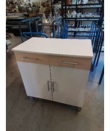 MEUBLE DE CUISINE BOIS BLANC 2 TIROIRS BOIS CLAIR 