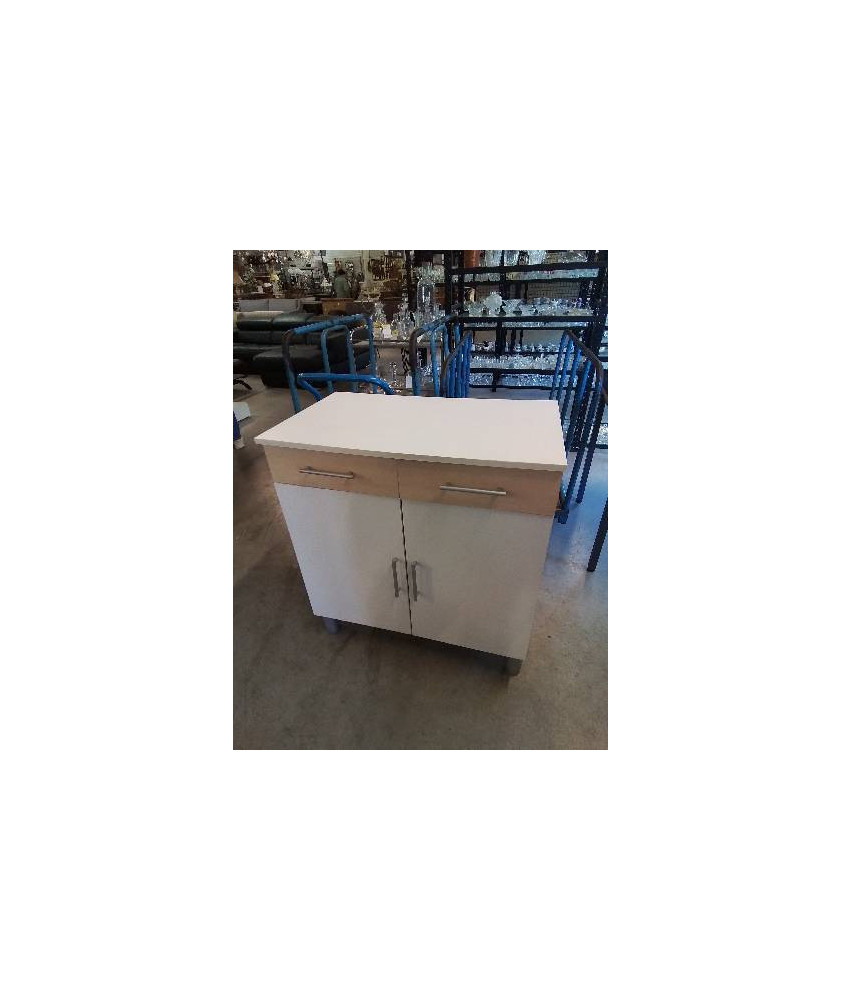 MEUBLE DE CUISINE BOIS BLANC 2 TIROIRS BOIS CLAIR 