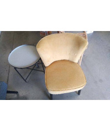 CHAISE BOIS TISSU - JAUNE
