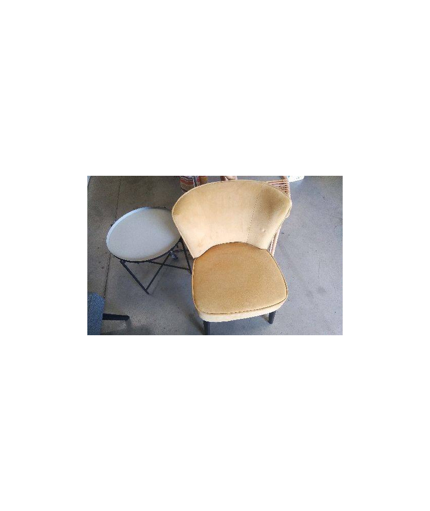 CHAISE BOIS TISSU - JAUNE