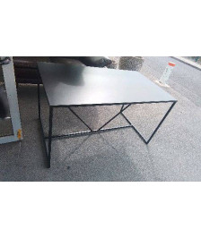 TABLE NOIRE METAL 140X80