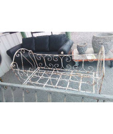 LIT - BANQUETTE METAL PLIANT ANCIEN- EN L’ETAT / 145X65CM