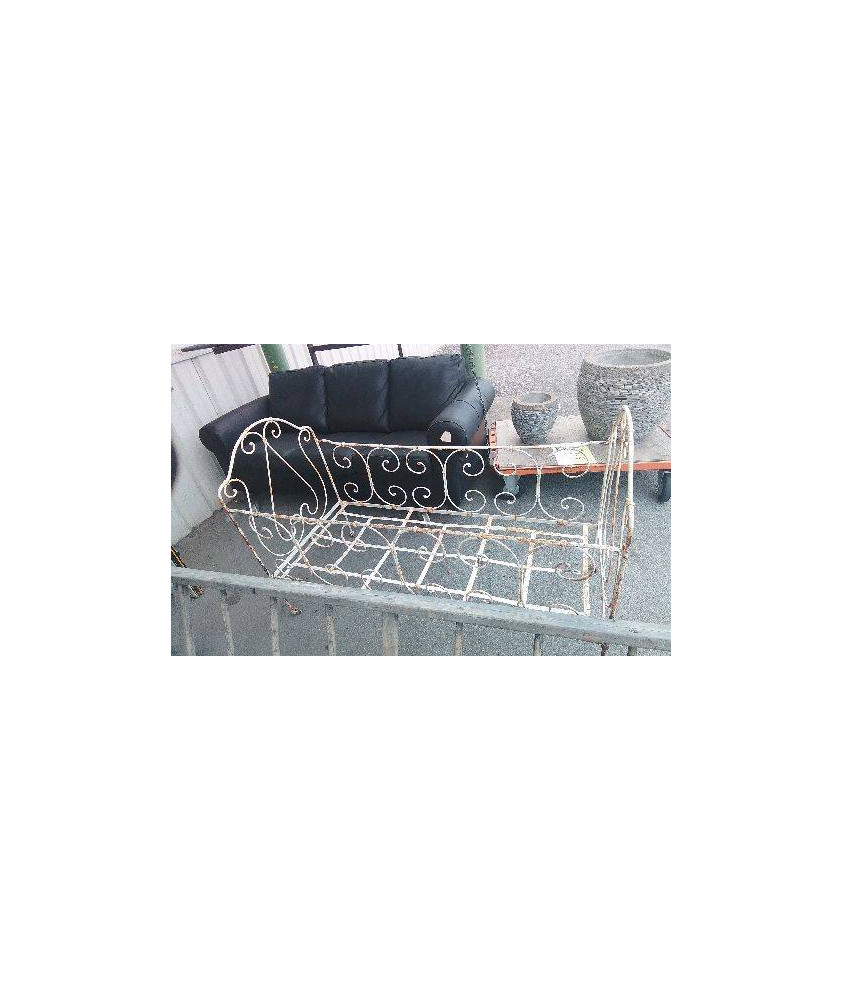 LIT - BANQUETTE METAL PLIANT ANCIEN- EN L’ETAT / 145X65CM