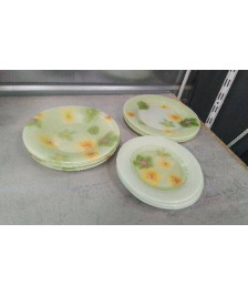 ASSIETTES VERTES EN VERRE 