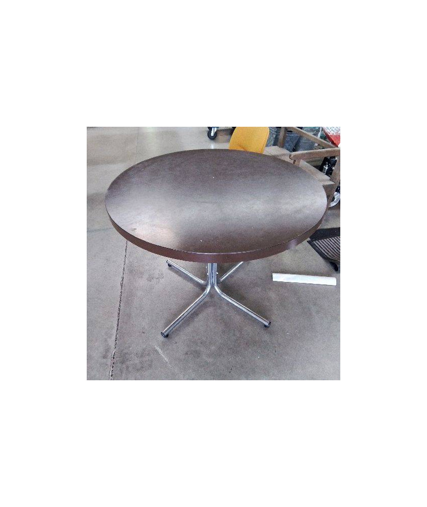 TABLE RONDE VINTAGE MARRON