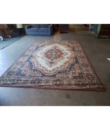 TAPIS LAINE LANO BEIGE ROUGE BLEU VERT 240X340