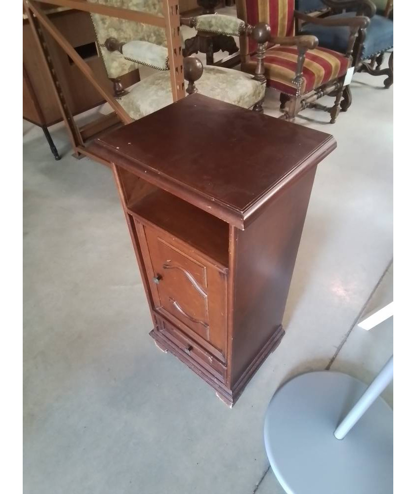 MEUBLE BOIS MOULURÉ  NICHE 1 PORTE 1 TIROIR 