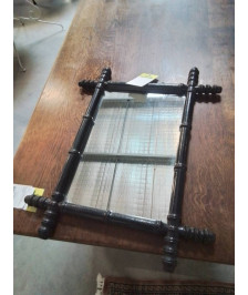 MIROIR RECTANGULAIRE FAUX BAMBOU BOIS NOIRCI NAPOLÉON III